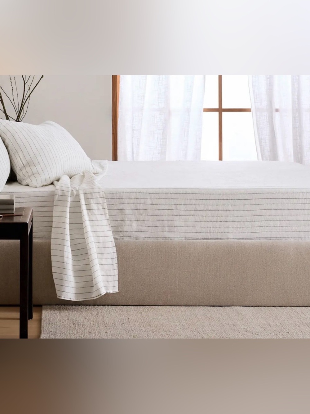 Quince European Linen Sheet Set, Queen (Pencil Stripe)